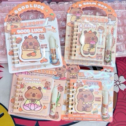 Sổ Tay - Sổ Lò Xo nhiều mẫu Capybara Dễ Thương Cho bé (ĐÀI LOAN)