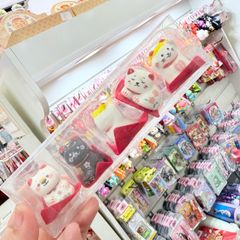 Tượng Mèo theo BỘ cute trang trí bàn làm việc để xe oto, đồ chơi vô tri để bàn dễ thương