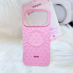 Case Ốp điện thoại iPhone Màu Hồng Đậm Chấm Bi Poli Corner Magsafe Basic iPhone 17/16/15/14/13/12/Pro/Promax