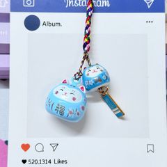 Móc Điện Thoại Mèo Lớn Mèo Nhỏ Móc Túi Phụ Kiện Đẹp nhiều màu (ánh hologram)