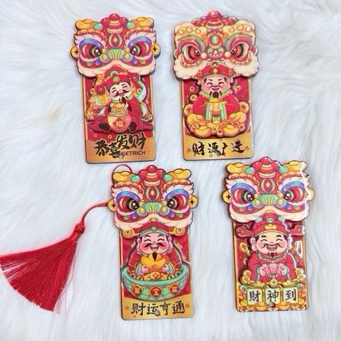 Magnet Trang Trí Tủ Lạnh Ông Thần Tài & Lân Tết (4 Mẫu)