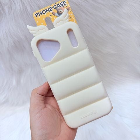 Case Ốp điện thoại iPhone CÁNH THIÊN THẦN Su dẻo 3D Nổi iPhone 12/13/14/15/16/17Plus/Pro/Promax - MÀU TRẮNG KEM