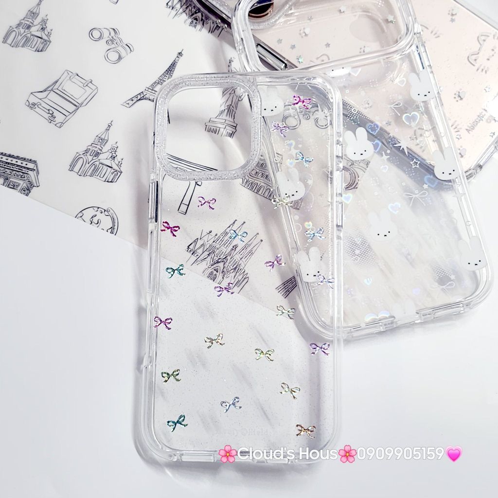 Case Ốp điện thoại iPhone Bling Bling Nơ nhiều màu kute viền camera lấp la lấp lánh iPhone 13/14/15/16/17Pro/Promax
