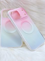 Case Ốp điện thoại iPhone Ombre Hồng Xanh Có Nút Control Magsafe iPhone 13/14/15/16/17Pro/Promax