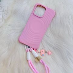 Dây đeo ngắn móc tay chất dù giữ điện thoại màu phối trơn ( DÂY NGẮN) - kèm móc hoạt hình các mẫu