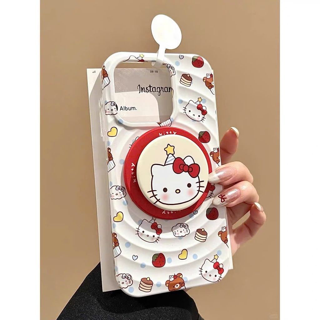 Case Ốp điện thoại iPhone Magsafe Hello Kitty và Gấu Nâu Kute iPhone 13/14/15/16/Pro/Promax