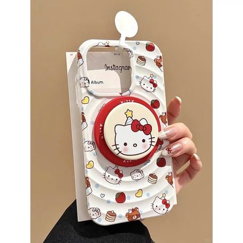 Case Ốp điện thoại iPhone Magsafe Hello Kitty và Gấu Nâu Kute iPhone 13/14/15/16/Pro/Promax