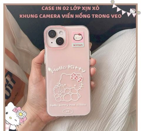 Case Ốp điện thoại iPhone Hello Kitty Hồng Pastel ánh nhũ Kute iPhone 13/14/15/16/Pro/Promax (Kitten)