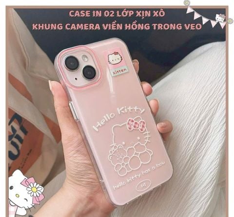 Case Ốp điện thoại iPhone Hello Kitty Hồng Pastel ánh nhũ Kute iPhone 13/14/15/16/Pro/Promax (Kitten)