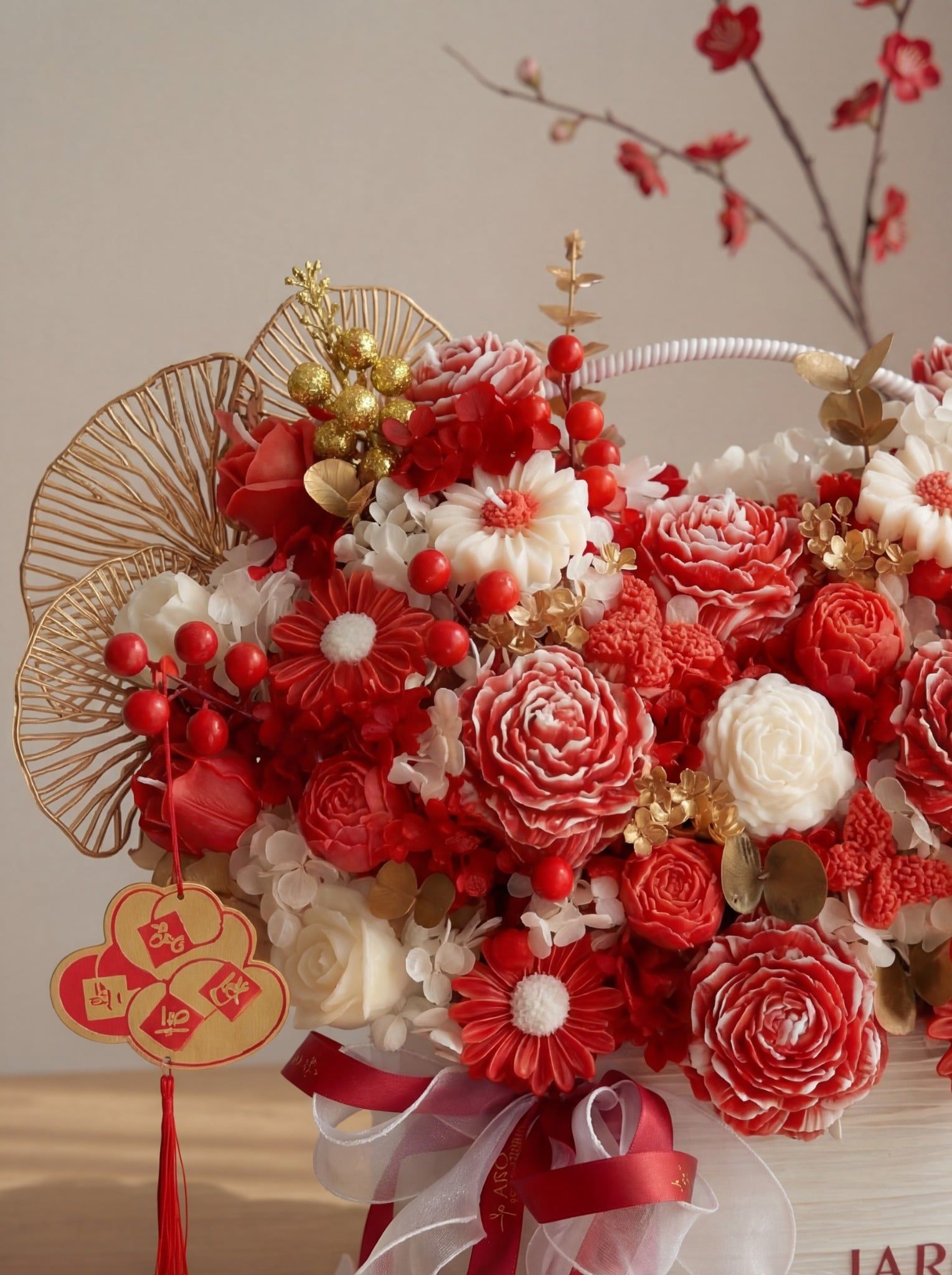  Lẵng hoa nến Tết Collection - Red 