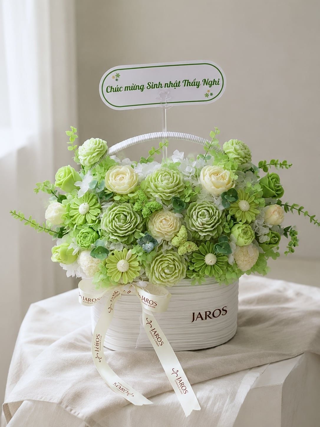  Lẵng hoa nến Good Luck Basket (Premium) - Avocado 