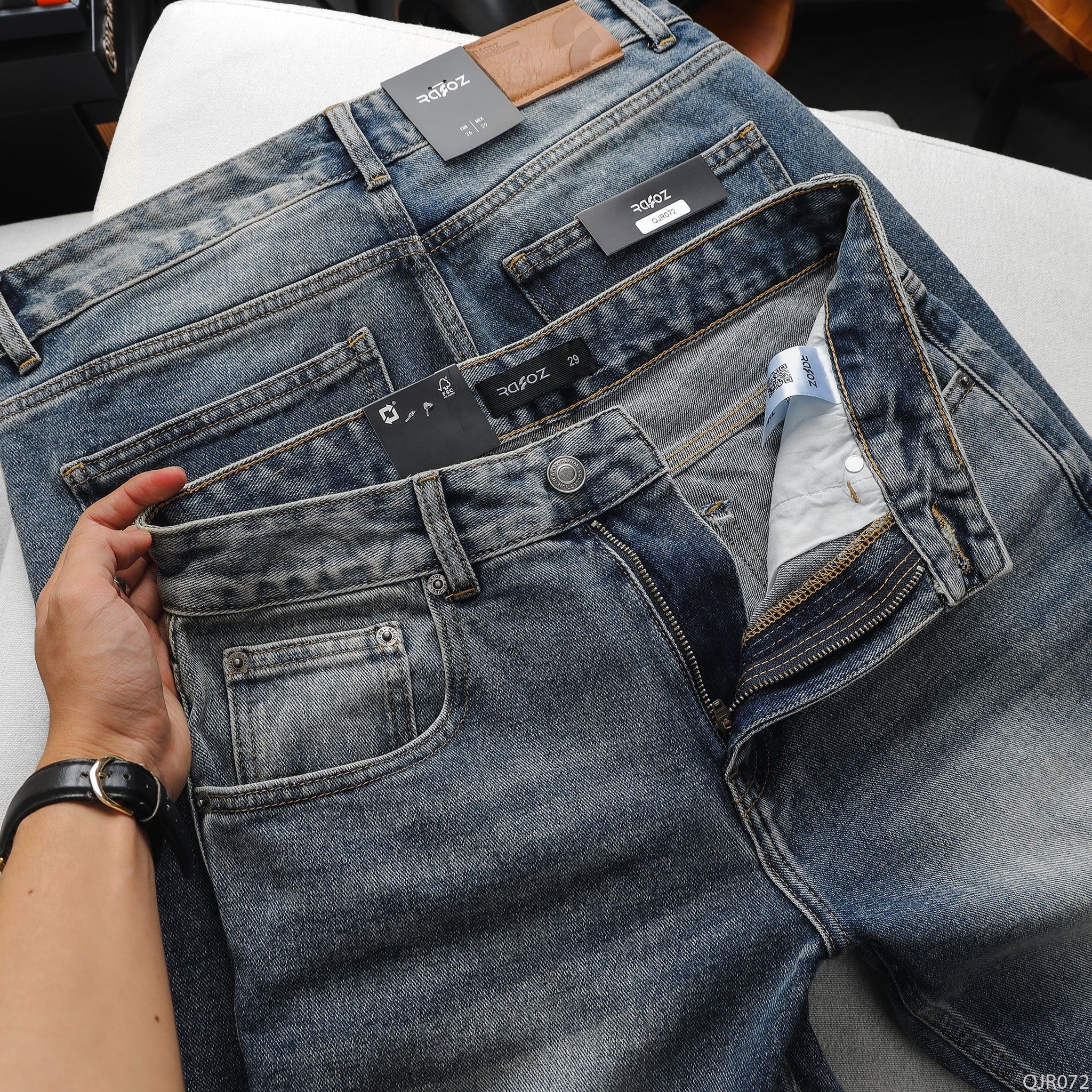  Quần jean relaxed RAFOZ faded wash - 072 