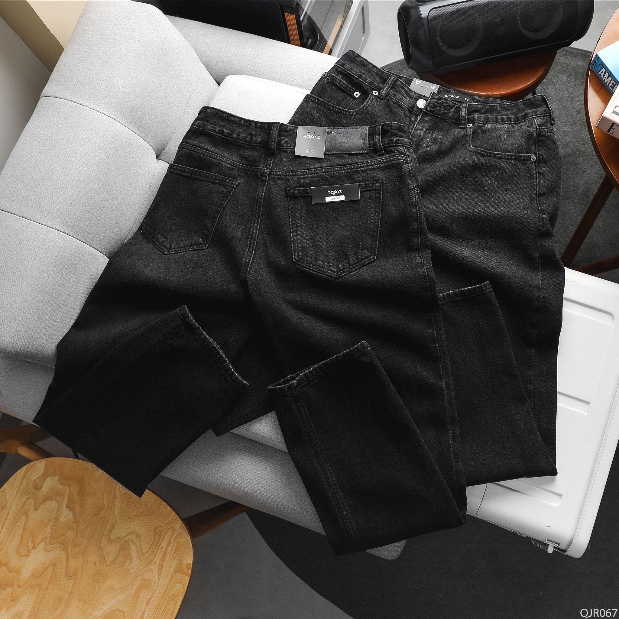  Quần jean relaxed RAFOZ grey ripped - 067 