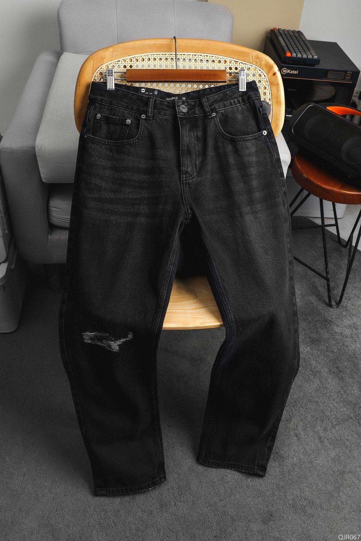  Quần jean relaxed RAFOZ grey ripped - 067 