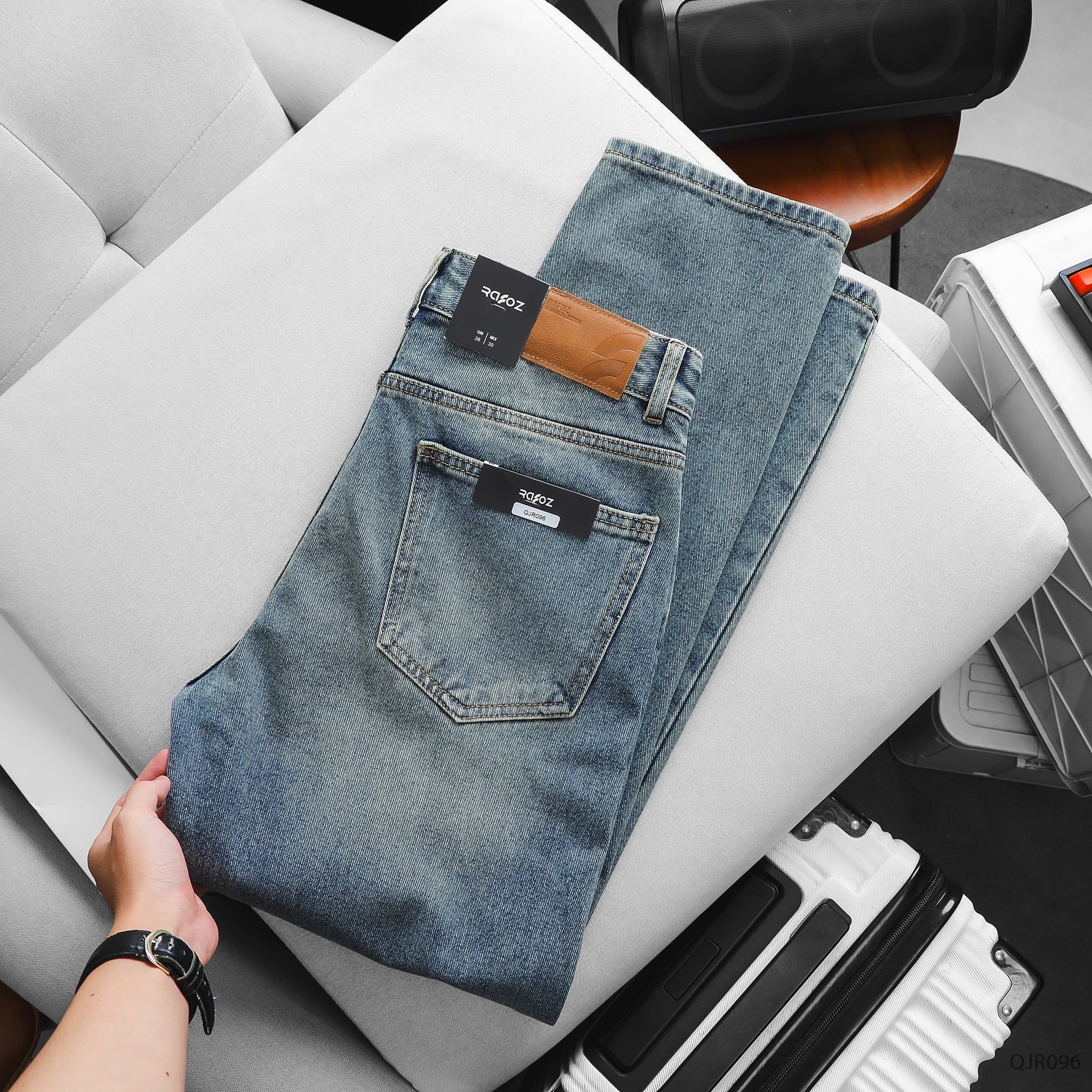  Quần jean dark blue ripped - 096 