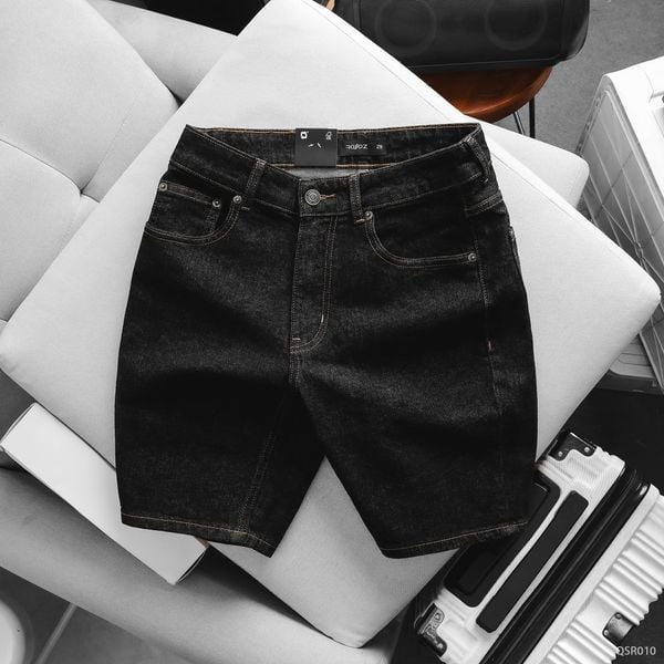  Quần short jean đen muối tiêu - 010 