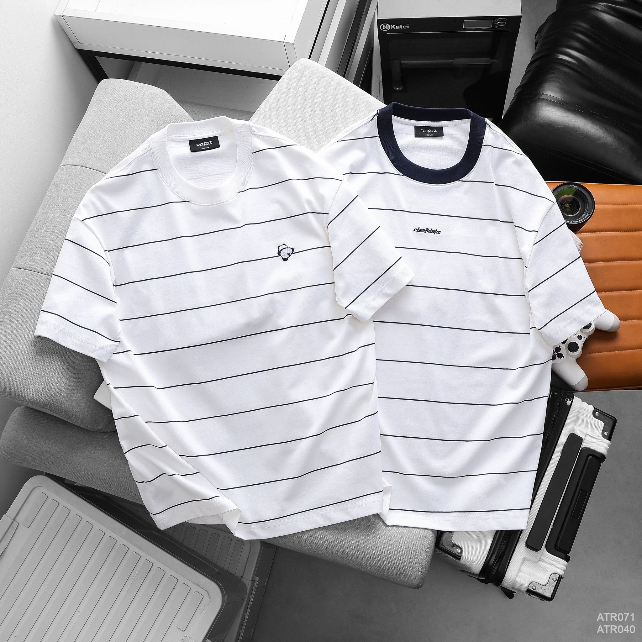  Áo thun RAFOZ stripes thêu gấu - 040 