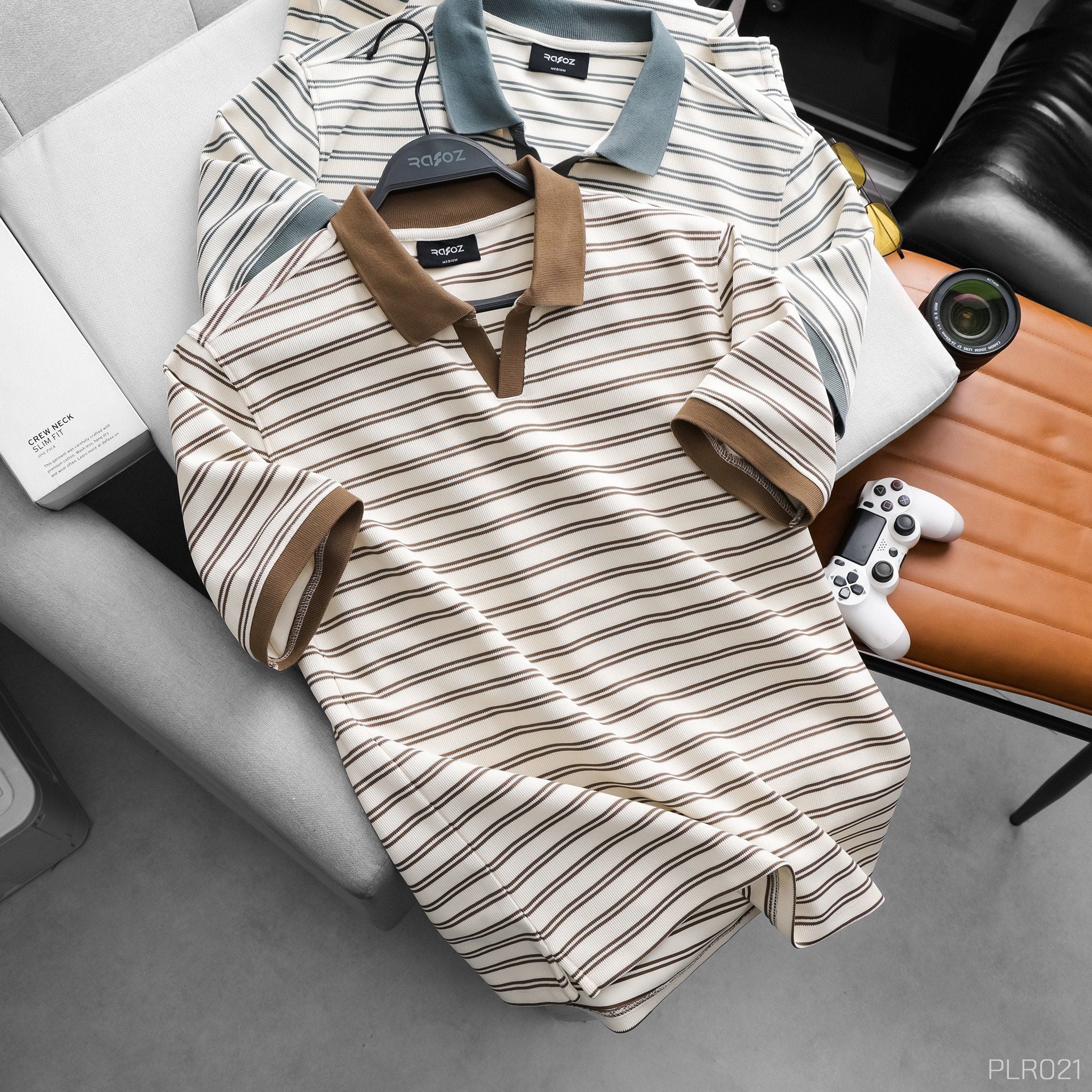  Áo polo cổ V RAFOZ kẻ ngang - 021 