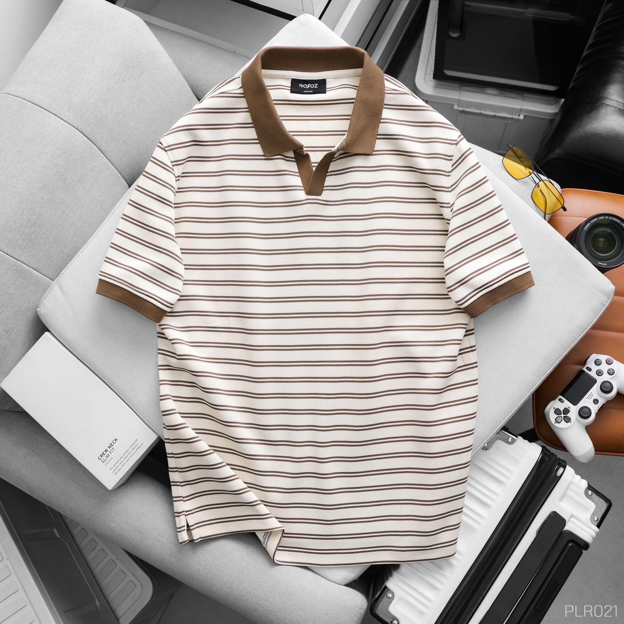 Áo polo cổ V RAFOZ kẻ ngang - 021 