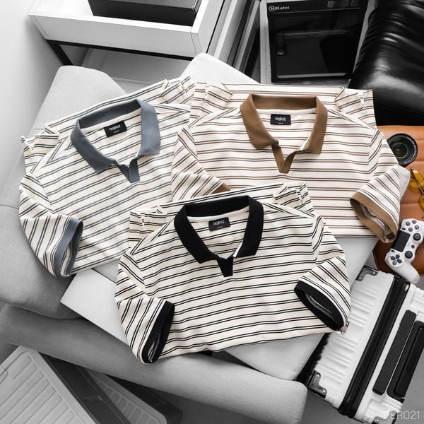  Áo polo cổ V RAFOZ kẻ ngang - 021 