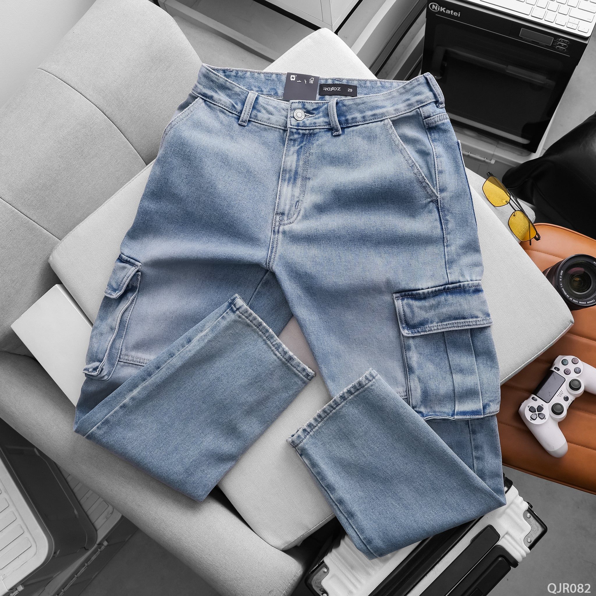  Quần jean cargo RAFOZ Light blue - 082 