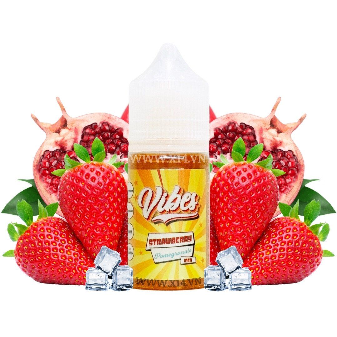  Vibes Dâu Lựu Lạnh (Strawberry Pomegranate Ice) 30ml Saltnic 