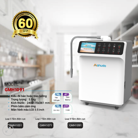  Máy tạo nước ion kiềm Mahudo GMH-1091 (9 điện cực) 