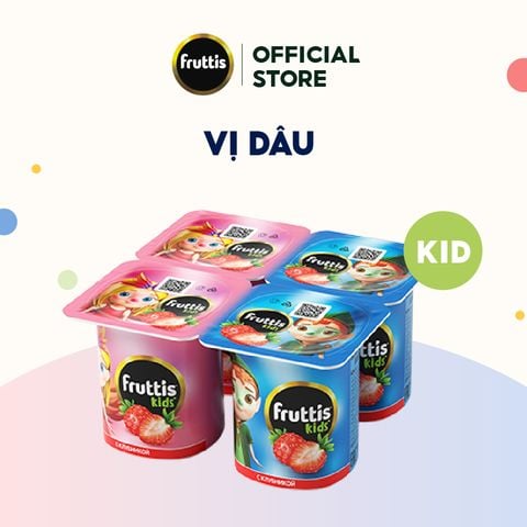  Sữa chua thanh trùng trẻ em với dâu tây Fruttis Kid 