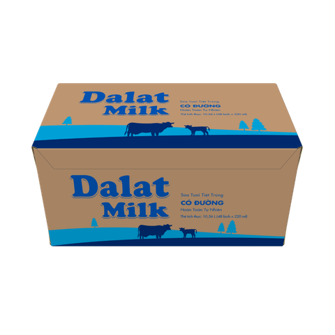  Thùng Sữa Tươi Tiệt Trùng Có Đường Dalatmilk 220ml 