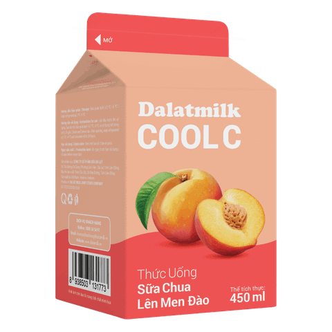  Thức Uống Sữa Chua Lên Men Đào Dalatmilk Cool C 450 ml 