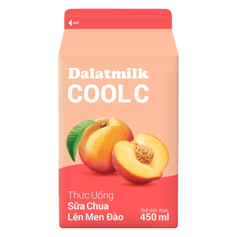  Thức Uống Sữa Chua Lên Men Đào Dalatmilk Cool C 450 ml 