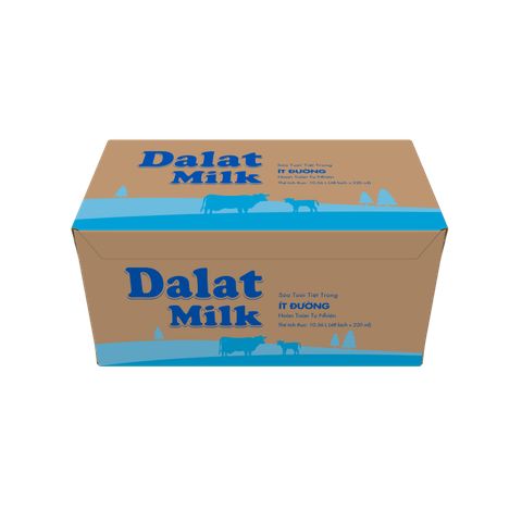 Thùng sữa Tươi Tiệt Trùng Ít Đường Dalatmilk 220ml 