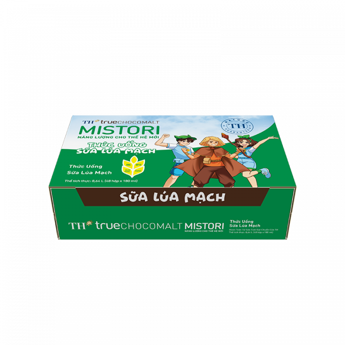  Thùng 48 Hộp Thức Uống Sữa Lúa Mạch Có Yến mạch TH true CHOCOMALT MISTORI 180 ml 