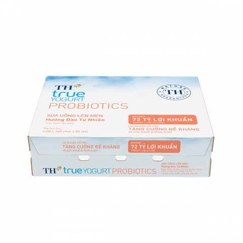  Thùng 48 hộp Sữa Uống Lên Men Hương Đào Tự Nhiên TH true YOGURT PROBIOTICS 85 ml 