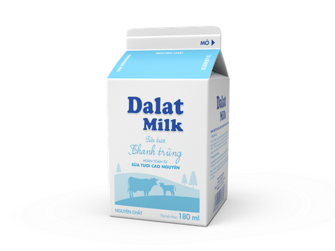  Sữa Tươi Thanh Trùng Nguyên Chất Dalat Milk 180ml 
