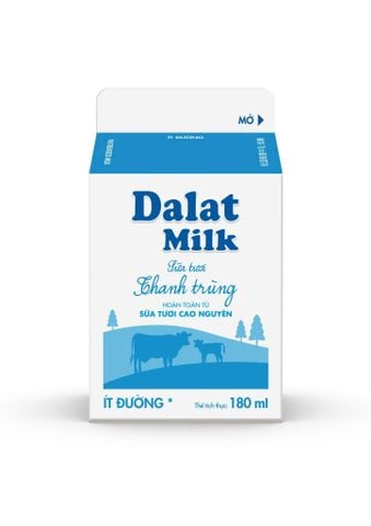  Sữa Tươi Thanh Trùng Ít Đường Dalatmilk 180 ml 