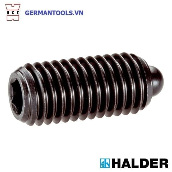 Chốt lò xo đầu trụ HALDER 22030.0145 – M5, lực tăng cường – germantools