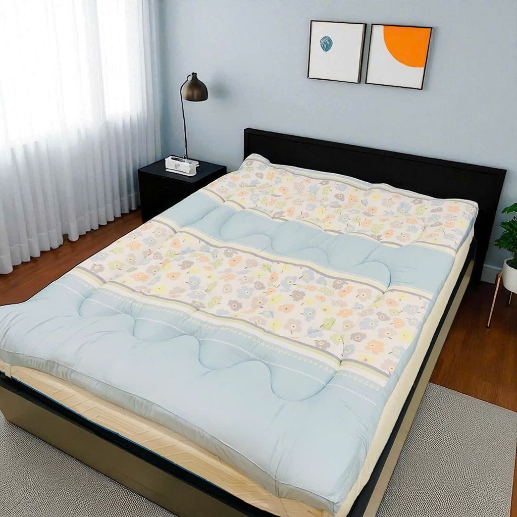 TOPPER LÓT NỆM MODAL HOA XANH