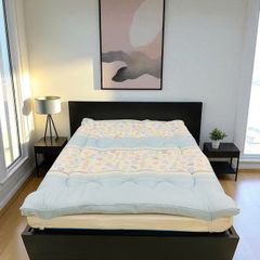 TOPPER LÓT NỆM MODAL HOA XANH