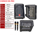  Loa xách tay CHENCO 08-PRO Bass 20 +3trebl, Cs 800w, Kèm 2 micro kim loại cao cấp, Hát hay 