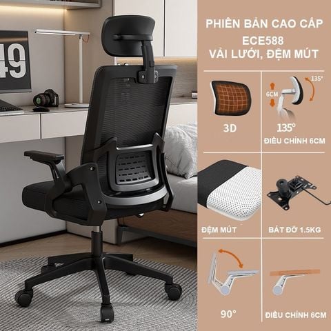  Ghế công thái học Gaming nâng hạ độ cao, ghế xoay văn phòng, ghế làm việc công sở 