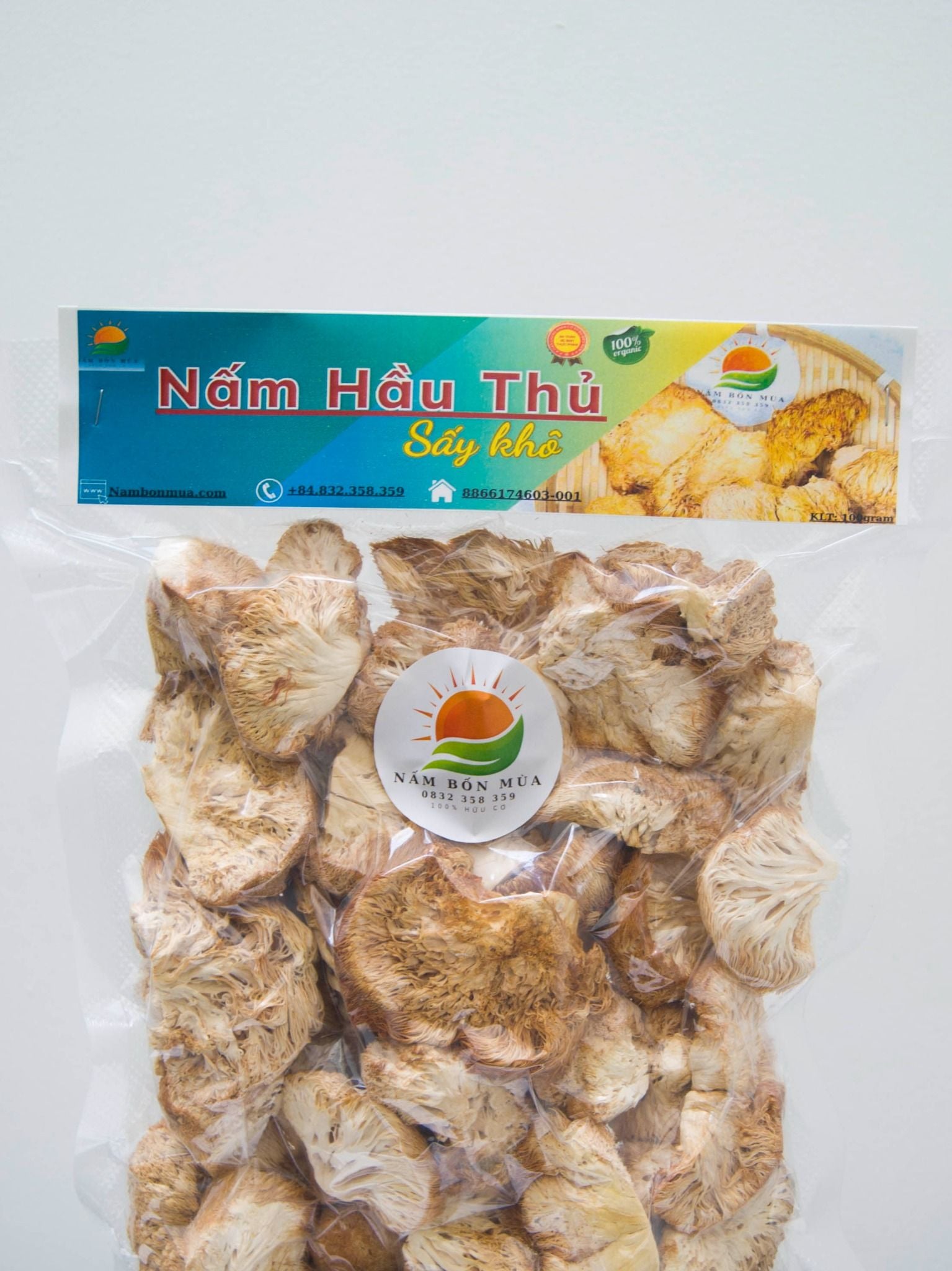 Nấm Hầu Thủ Sấy Khô, Thái Lát 100% Hữu Cơ