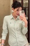  Áo sơ mi kẻ xanh hiệu hãng 0609199 G2T2 