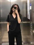  Áo Calvin Klein xịn đen cổ tim G11T3P 0510 