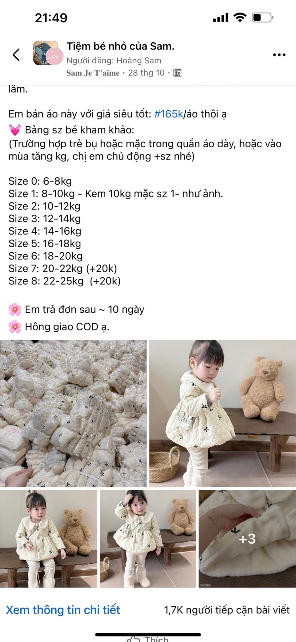  Áo khoác pháo trám nơ bé gái SA G4-T1 
