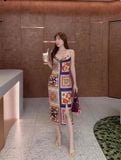  Đầm lụa URBAN OUTFITTER dáng dài 