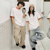  Áo UNIQLO trắng tay cổ viền G1T1 