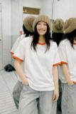  Áo UNIQLO trắng tay cổ viền G1T1 