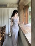  Đầm lụa URBAN OUTFITTER dáng dài 