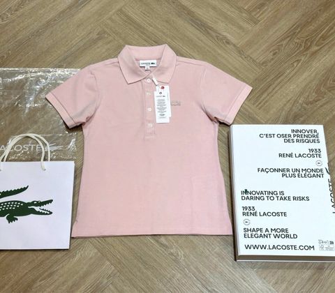  Áo POLO LACOSTE nữ hồng nude 03269 ORDER 